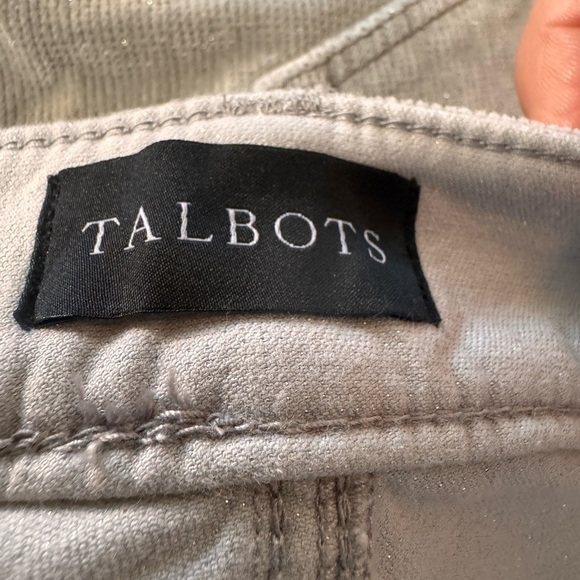 Talbots Women's Sparkle Stretch Corduroy Straight Leg Pants in Light Gray - Picture 6 of 11